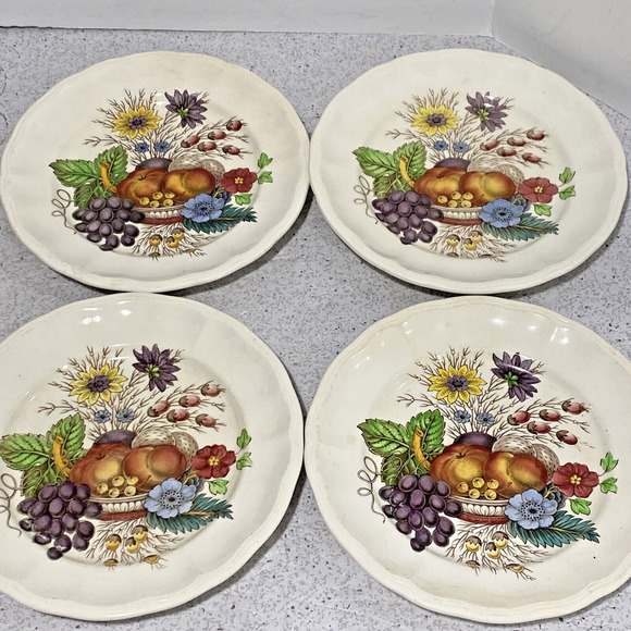 Reynolds Spode Copeland Fine Bone China Floral Bread & Butter Plates (4) FLAW - Picture 8 of 8